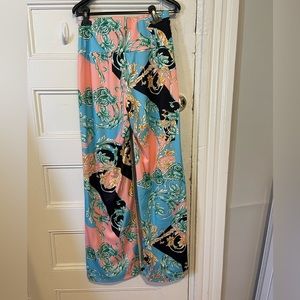 Multi color high waist flared pants